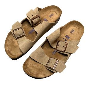 NWOT Birkenstock Arizona Soft Footbed Sandal in Suede Leather Size 39 US 8-8.5